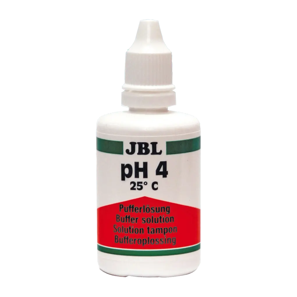 JBL Pufferlösung pH 4,0 in einer Flasche für die Kalibrierung von pH-Elektroden in Aquarien.