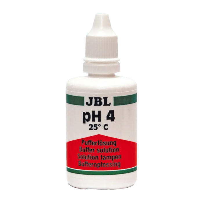 JBL Pufferlösung pH 4,0 in einer Flasche für die Kalibrierung von pH-Elektroden in Aquarien.