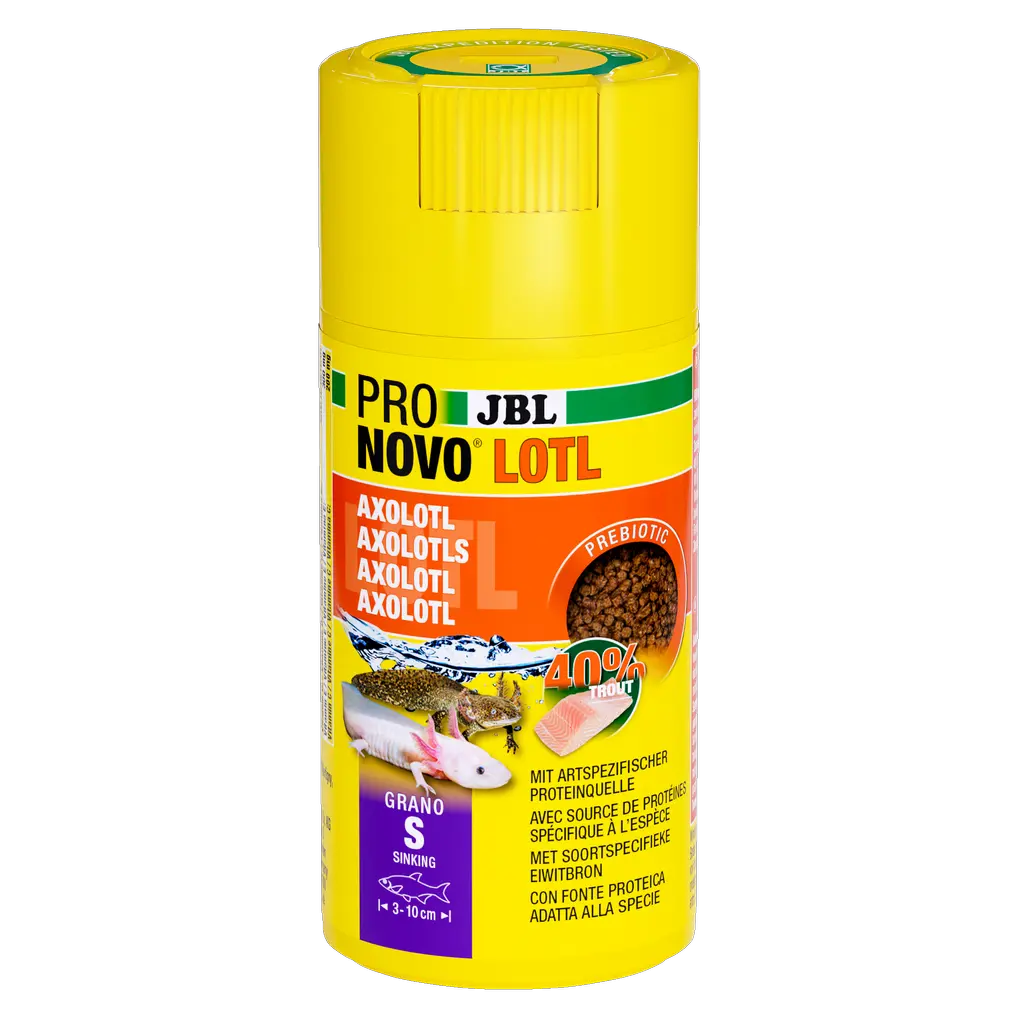 JBL PRONOVO LOTL GRANO S 100ml CLICK - hochwertiges Futter für Axolotl und Molche in praktischer Verpackung