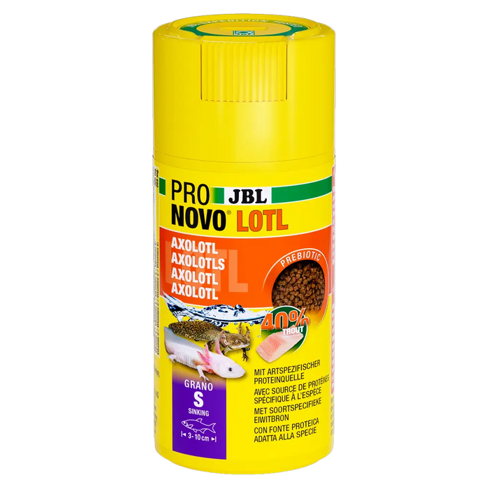 JBL PRONOVO LOTL GRANO S 100ml CLICK - hochwertiges Futter für Axolotl und Molche in praktischer Verpackung