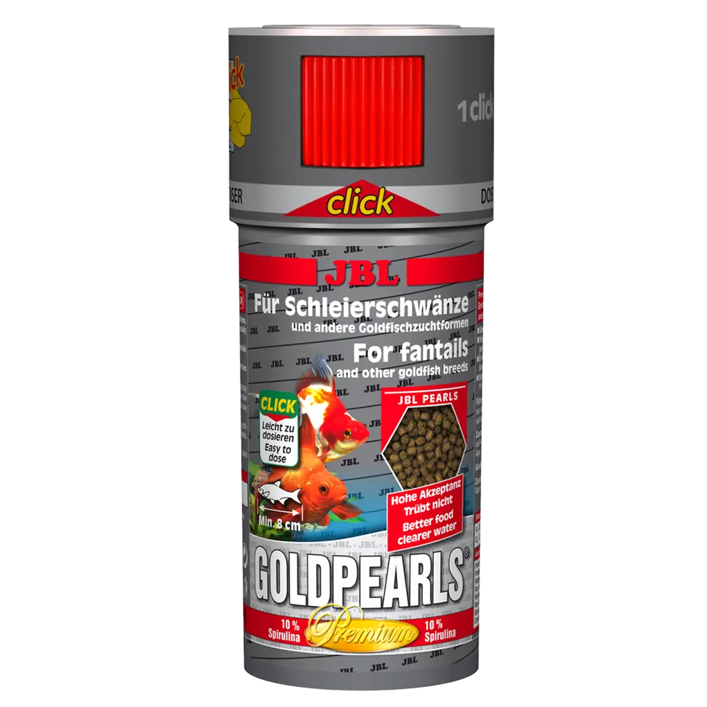 JBL GoldPearls 100 ml CLICK - Fischfutter für Goldfische und Schleierschwänze, nährstoffreiche Futterperlen.