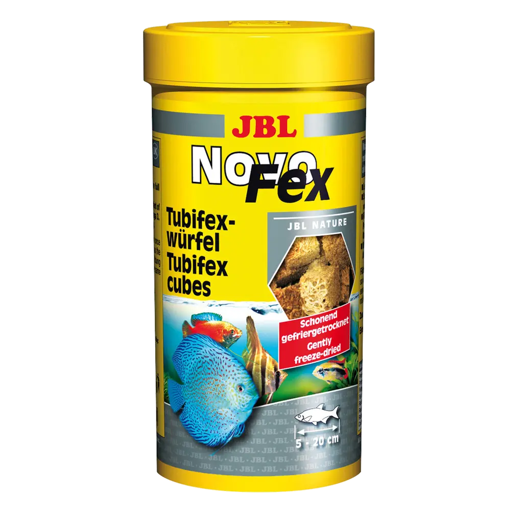 JBL NovoFex 250 ml – hochwertige Futterwürfel für tropische Fische und Schildkröten, nährstoffreich und leicht verdaulich.