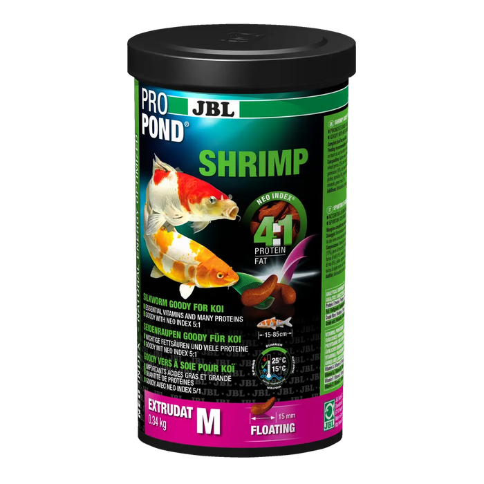 JBL PROPOND SHRIMP M 0,34 kg - hochwertiges Fischfutter für Koi mit Shrimps-Extrudat.
