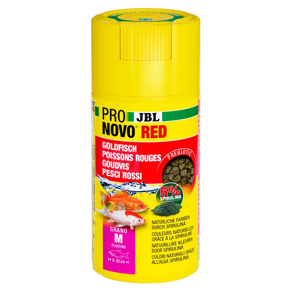 JBL PRONOVO RED GRANO M 100ml CLICK - Prebiotic goldfish food for healthy digestion and vibrant colors.