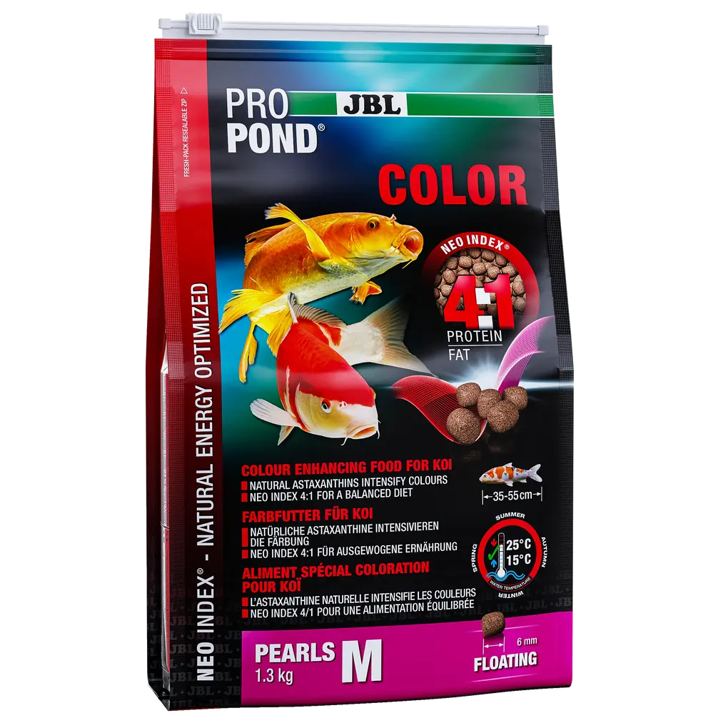 JBL PROPOND COLOR M 1,3 kg – hochwertiges Futter für Koi, unterstützt Farben und Gesundheit.