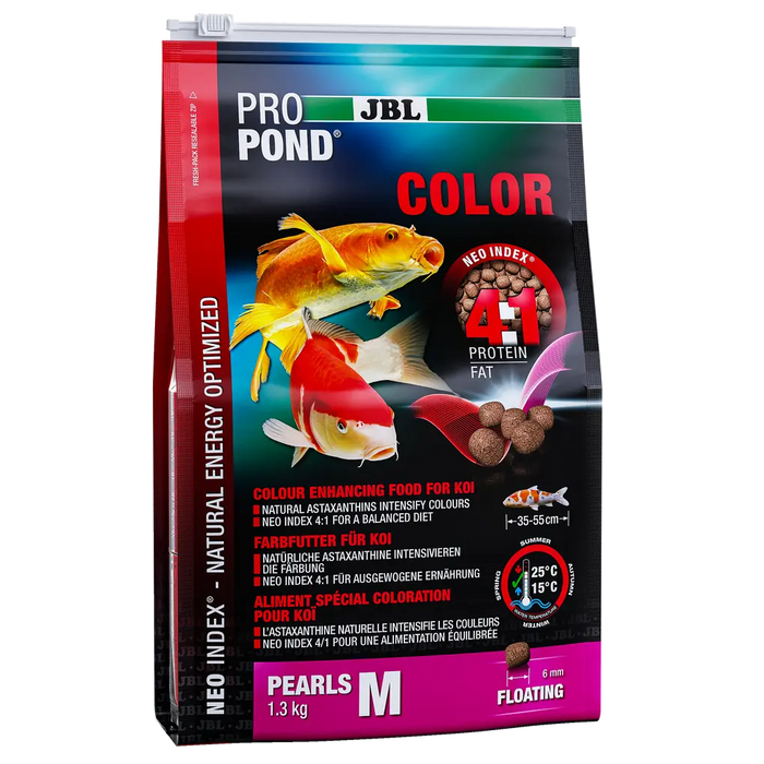 JBL PROPOND COLOR M 1,3 kg – hochwertiges Futter für Koi, unterstützt Farben und Gesundheit.