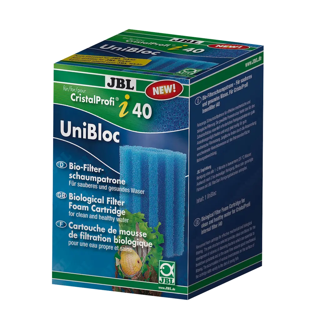 JBL CristalProfi i40/TekAir UniBloc blau - Bio-Filter-Schaumstoffpatrone für sauberes Aquariumwasser