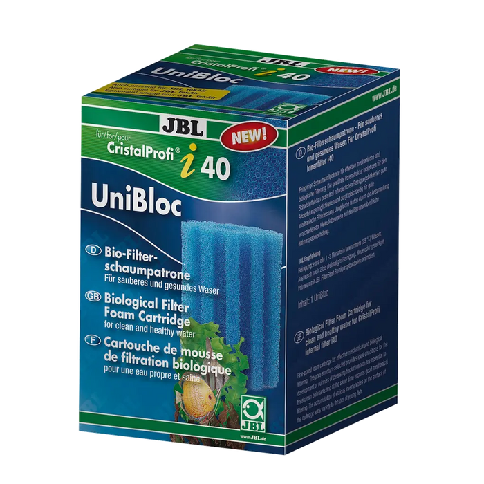 JBL CristalProfi i40/TekAir UniBloc blau - Bio-Filter-Schaumstoffpatrone für sauberes Aquariumwasser