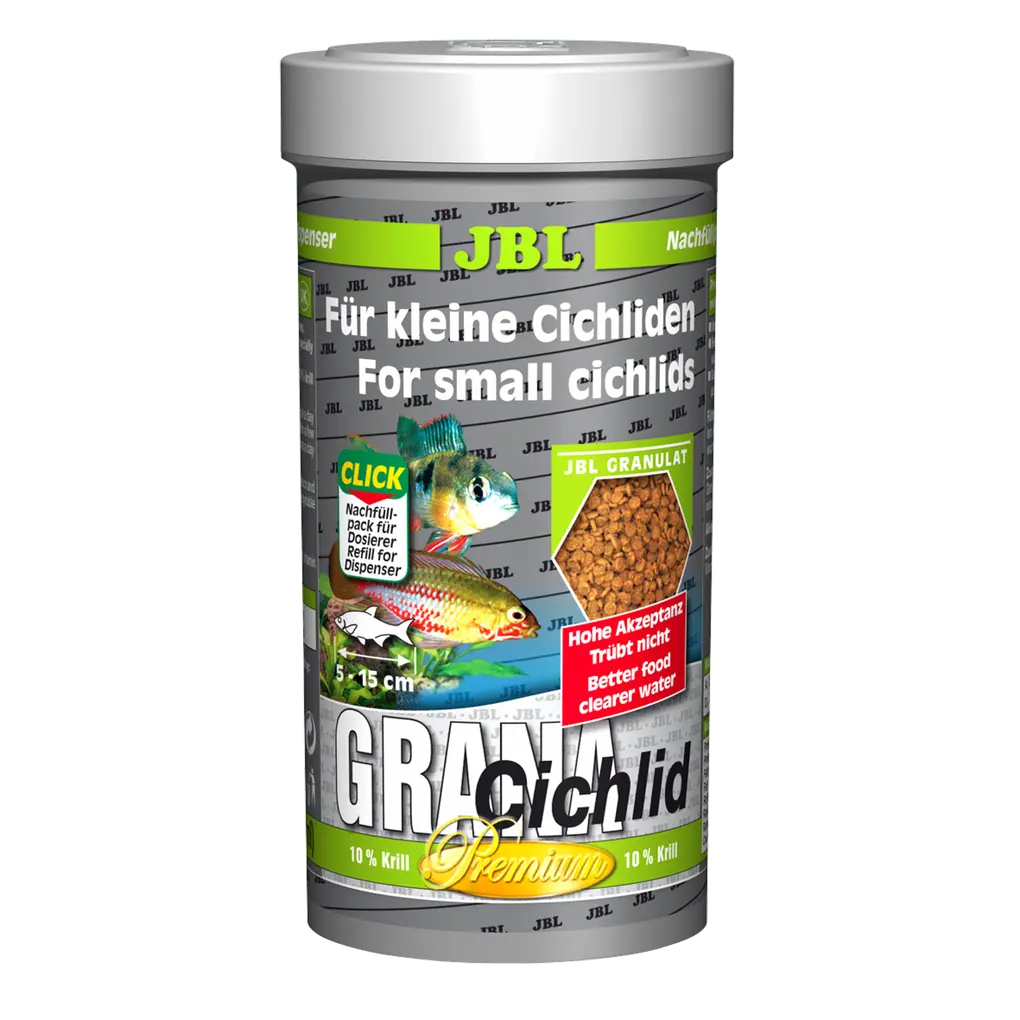 JBL GranaCichlid 250 ml REFILL - Fischfutter für kleine Cichliden, optimales Wachstum und Ernährung.
