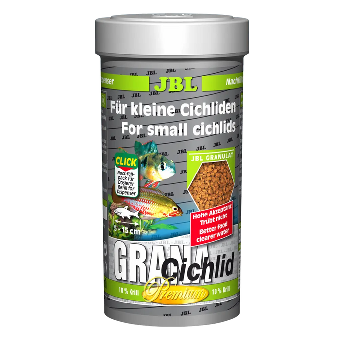 JBL GranaCichlid 250 ml REFILL - Fischfutter für kleine Cichliden, optimales Wachstum und Ernährung.