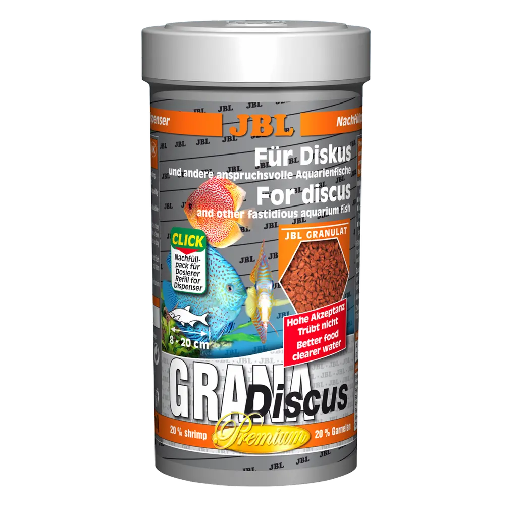 JBL GranaDiscus 250 ml REFILL - Nahrhaftes Futter für Diskusbuntbarsche und anspruchsvolle Aquarienfische.