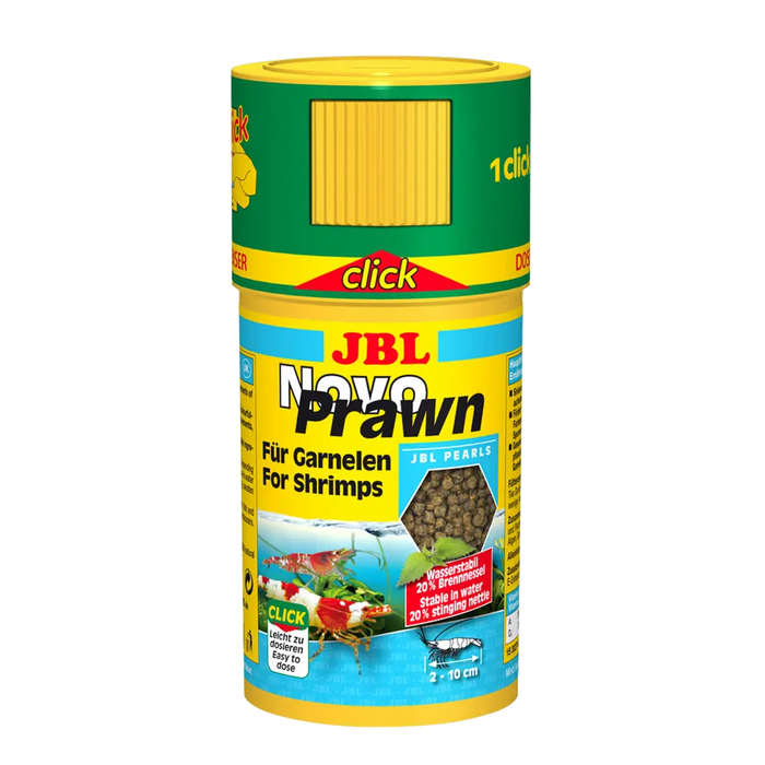 JBL NovoPrawn 100ml CLICK – Nahrung für Garnelen, optimales Wachstum und Farbenpracht, ideal für 2-10 cm große Garnelen.