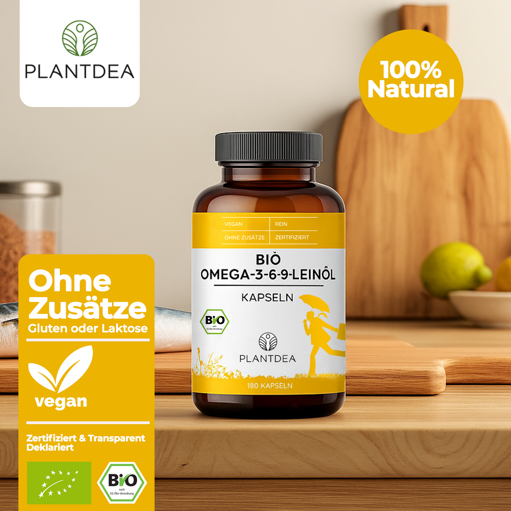 Bio Omega-3-6-9-Leinöl Kapseln