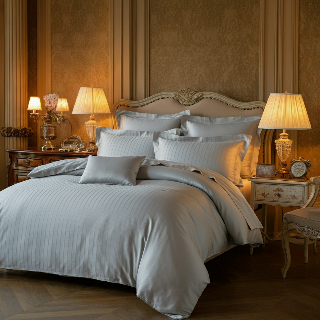 Pinstripes Deckenbezug Aus 100 Prozent Ägyptische Baumwolle Jacquard 500 Fadendichte