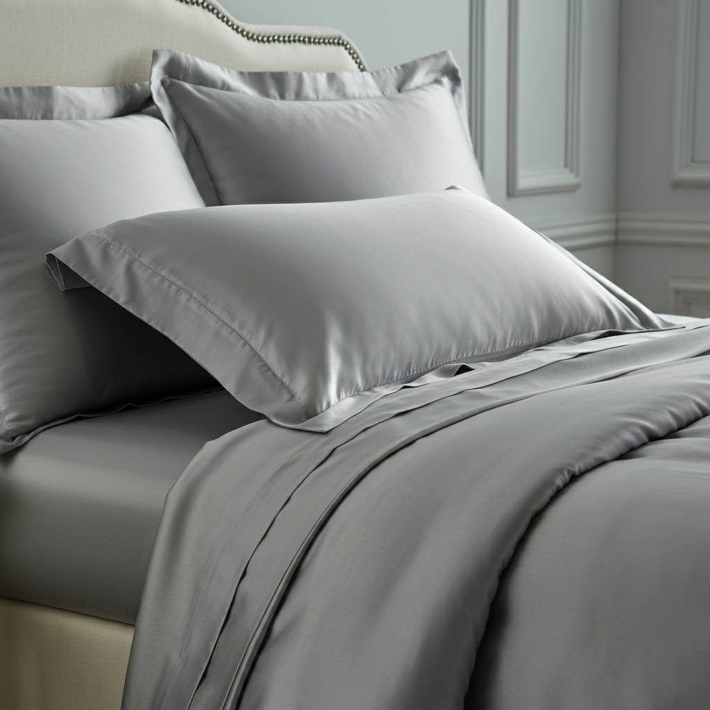 Charm Baumwolle Satin Kissenbezug Aus 100 Prozent Ägyptischer Baumwolle Mit 600 Fadendichte Und Seidigem Satinfinish