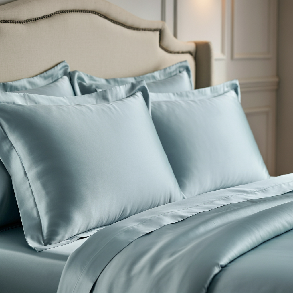 Charm Baumwolle Satin Kissenbezug Aus 100 Prozent Ägyptischer Baumwolle Mit 600 Fadendichte Und Seidigem Satinfinish