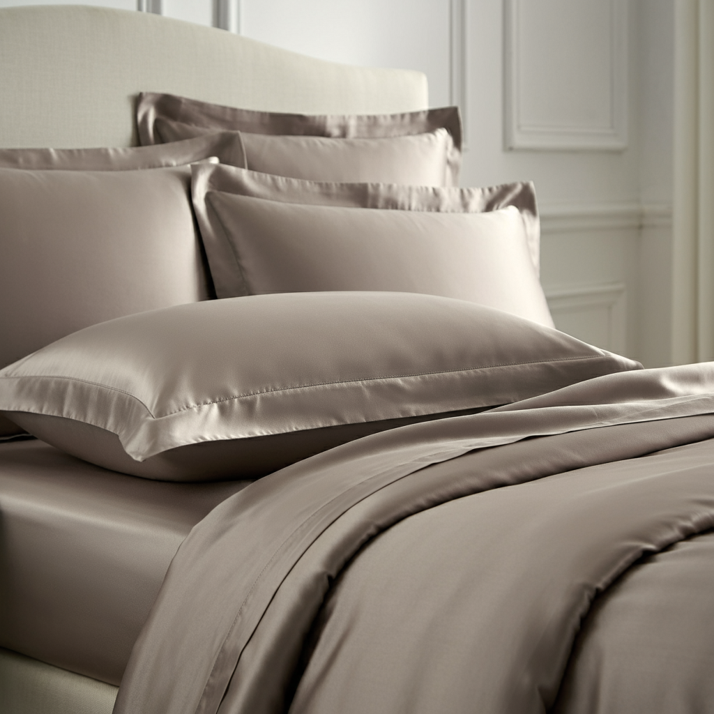 Charm Baumwolle Satin Kissenbezug Aus 100 Prozent Ägyptischer Baumwolle Mit 600 Fadendichte Und Seidigem Satinfinish