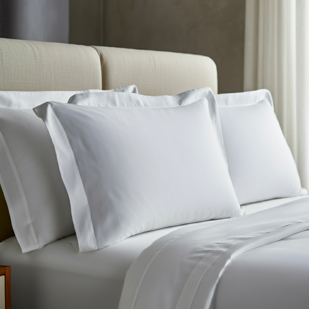 Grand Hotel Perkal Kissenbezug Aus Hundert Prozent Ägyptischer Baumwolle Mit Ultraweicher Textur Und Atmungsaktivität