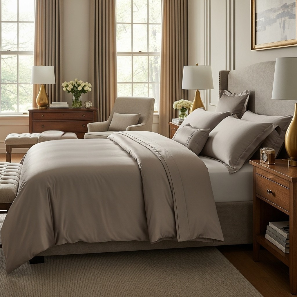 Giza 45 Baumwolle Satin Deckenbezug Handverlesen Langstapelige Atmungsaktiv Weiß