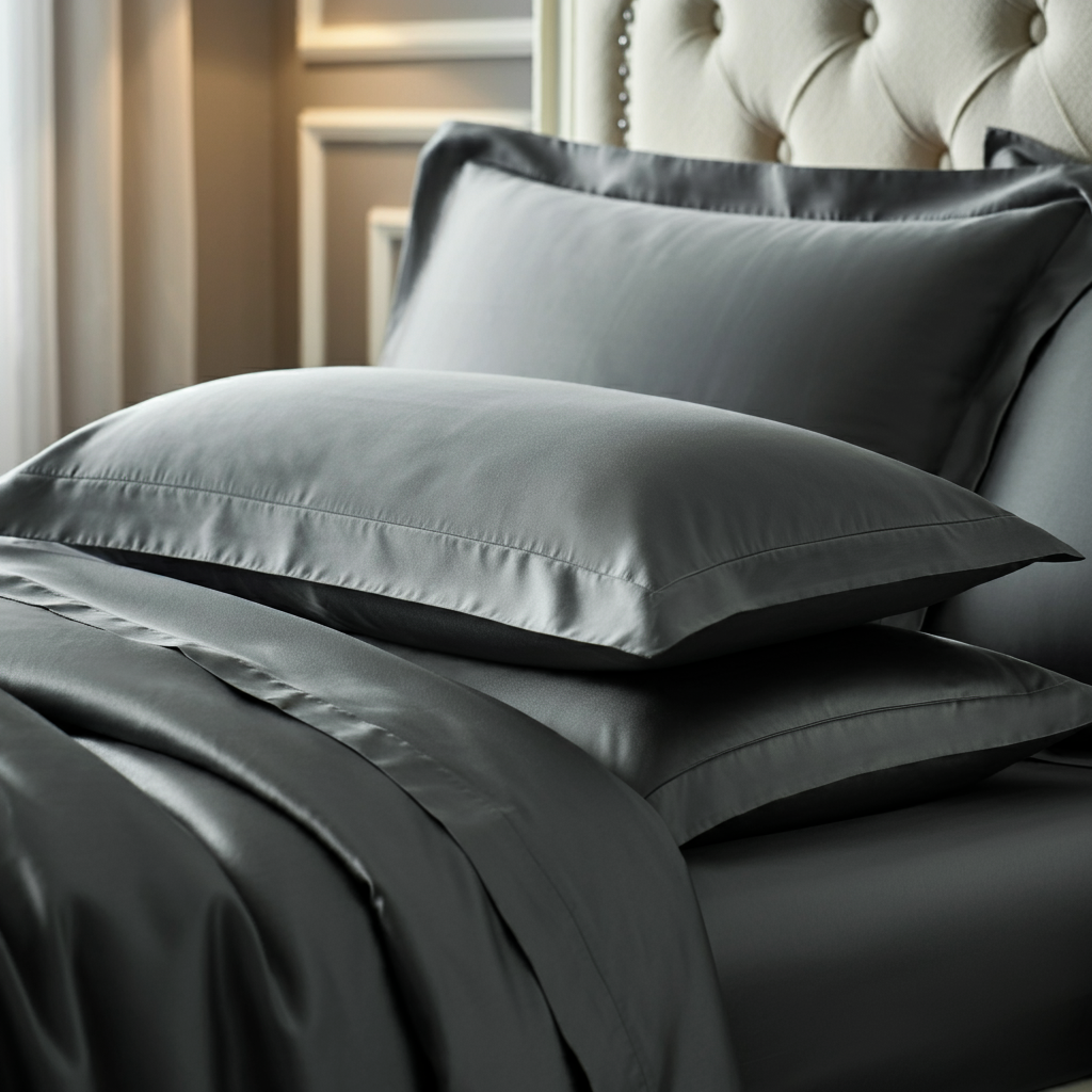 Charm Baumwolle Satin Kissenbezug Aus 100 Prozent Ägyptischer Baumwolle Mit 600 Fadendichte Und Seidigem Satinfinish