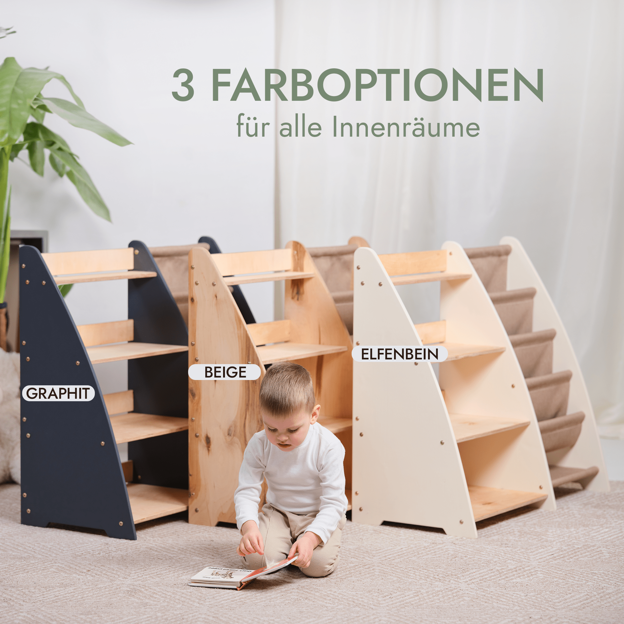 2in1 Montessori-Regal für Kleinkinder – Bücher & Spielzeug