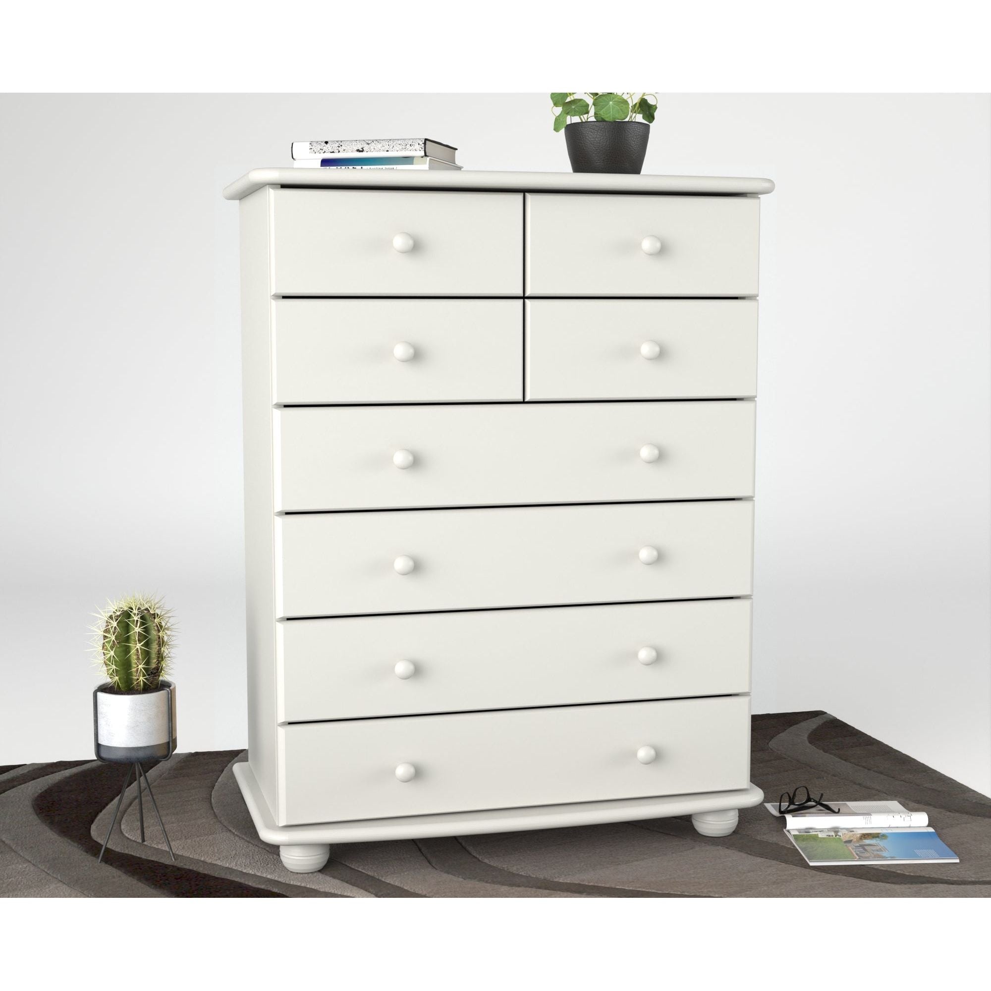 Anika Kiefer Massivholz Kommode  | 8-Schubladen | 100% Bio Kiefer