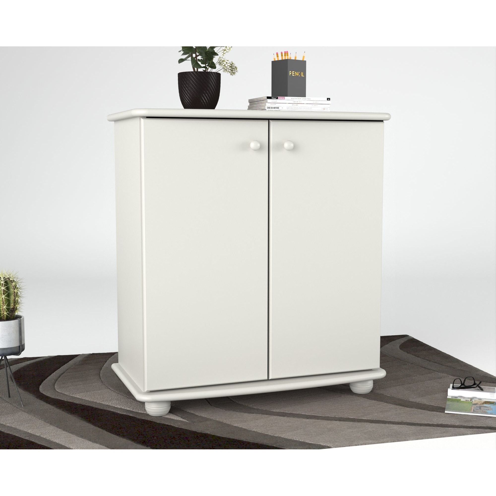 Anika Kommode 93er | Sideboard | Anrichte | 2-Türig mit Regalfächer | 100% Bio Kiefer Massivholz