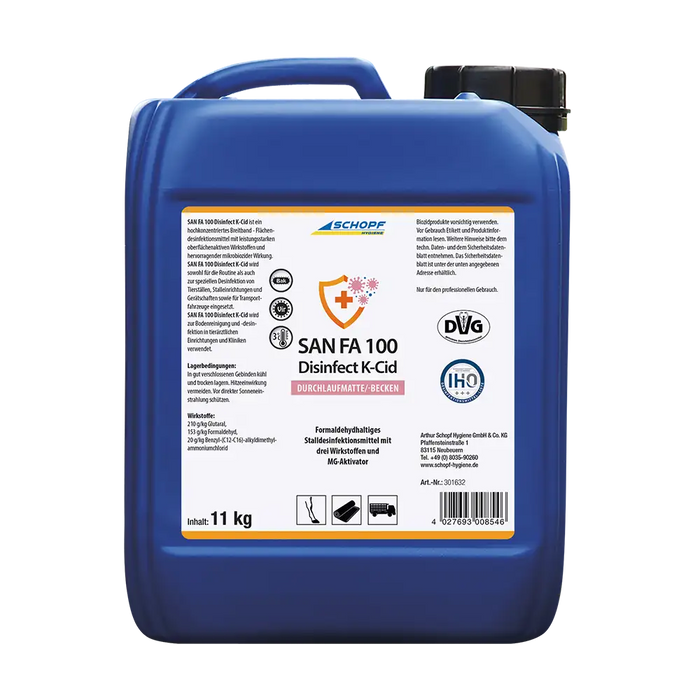 Schopf SAN FA 100 Disinfect K-Cid 11 kg konzentriertes flüssiges Desinfektionsmittel