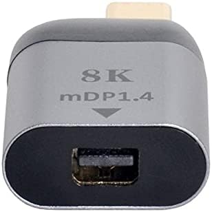 Mini DisplayPort Adapter Buchse Zu USB 3,1 Typ C Stecker Kabel Grau Mit 8K Auflösung Bei 60 Hz