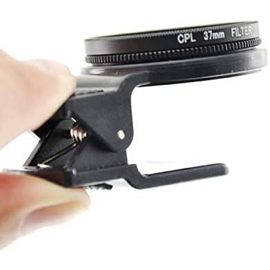 SYSTEM-S Universal Clip-on Klammer 37mm Polarisationsfilter Linse Objektiv für Smartphone Tablet PC