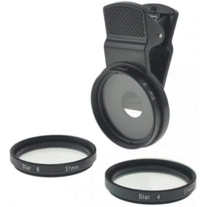 3er Sternfilter Set 37 mm Clip Für Smartphone Kamera Schwarz Kreative Lichtstrahleffekte