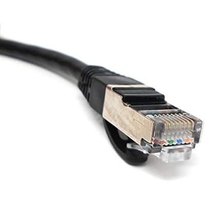 LAN Kabel 0,5 m RJ45 Winkelstecker Netzwerkkabel Schwarz Ideal Für Kompakte Netzwerke