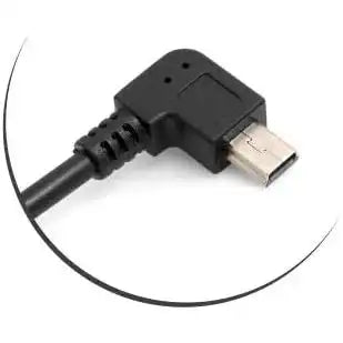 SYSTEM-S Mini USB 90° rechts gewinkelt Winkelstecker auf Mini USB Buchse Kabel Datenkabel Ladekabel 27 cm