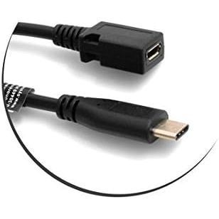 SYSTEM-S USB 3.1 Type C Kabel Stecker zu Micro USB 2.0 Buchse Eingang Converter Datenkabel Ladekabel Verlängerung 28 cm