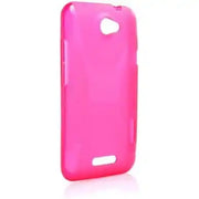 System-S Silikonhülle Tasche Case Cover Schutz Hülle Pink für HTC One X S720E