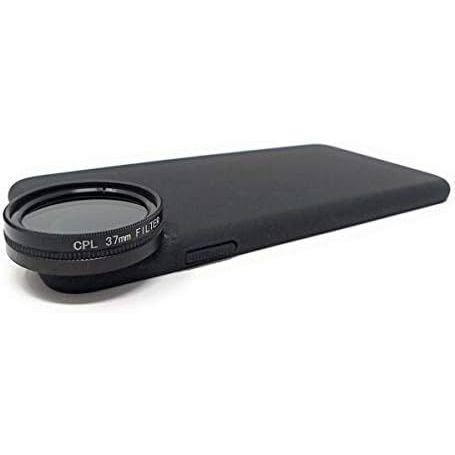 SYSTEM-S CPL Filter 37 mm Circular Polarizer für iPhone XS Max in Schwarz mit Hülle