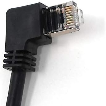 SYSTEM-S LAN Kabel 0,5 m RJ45 Stecker Ethernetkabel Netzwerkkabel Winkel in Schwarz