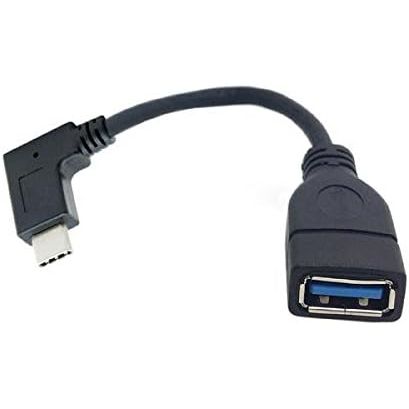 System-S OTG Adapter USB A 3.0 Weiblich Zu USB C 3.1 Männlich 90 Grad Winkelstecker Kabel 11 cm