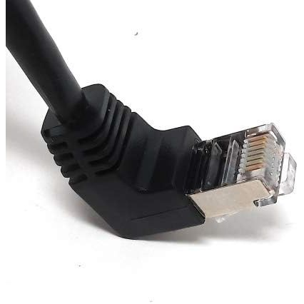 LAN Kabel 0,5 m RJ45 Winkelstecker Netzwerkkabel Schwarz Ideal Für Kompakte Netzwerke