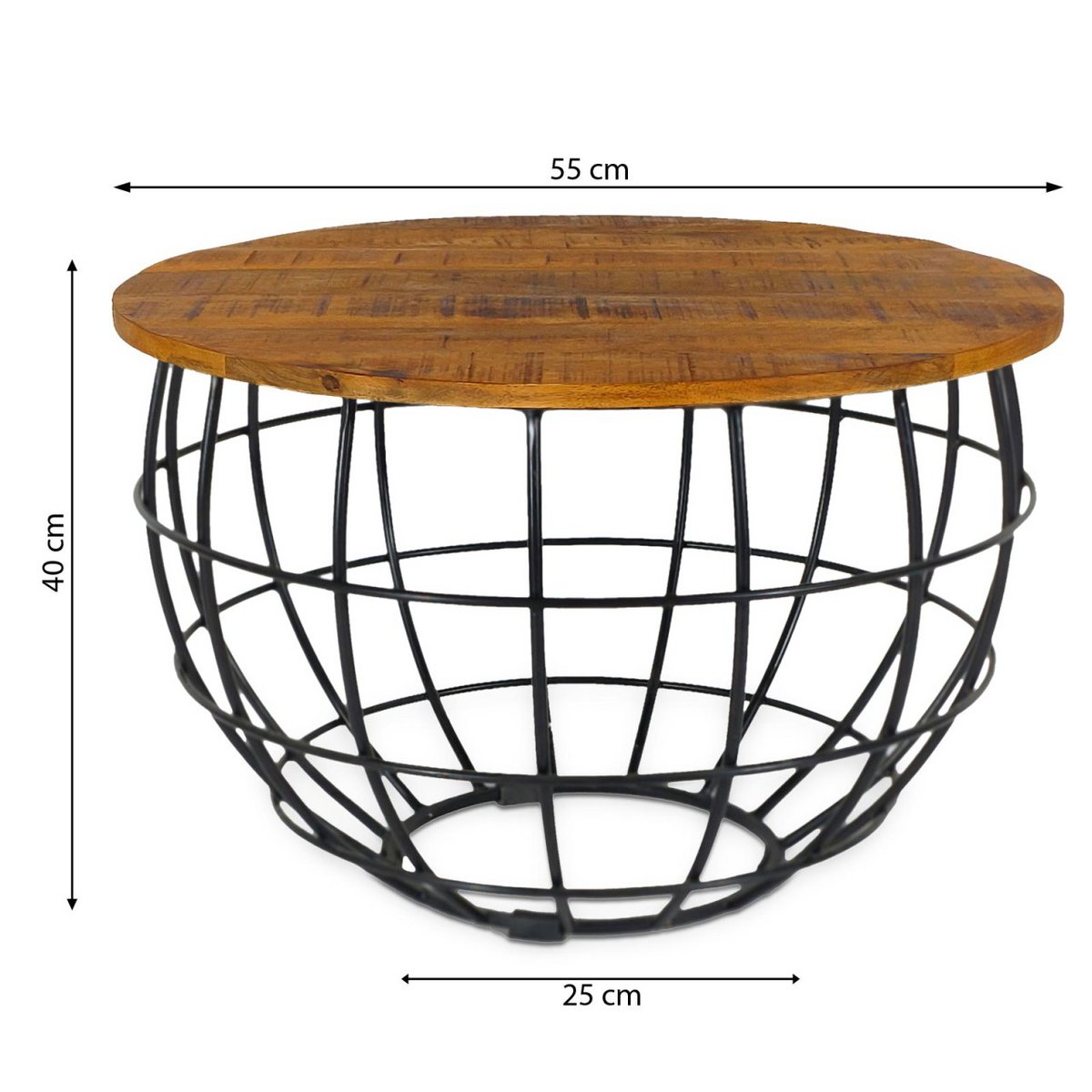 Beistelltisch - nachhaltig Couchtisch Wohnzimmer-Tisch - rund - Lexington - ø 55 cm