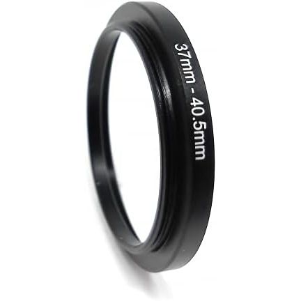 SYSTEM-S Objektiv Adapter 37 mm Gewinde zu 40,55 mm Step Up Ring in Schwarz für Filter