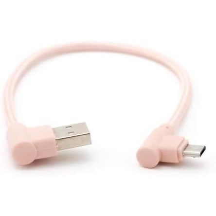 System-S Micro USB Kabel Beidseitig 90 Grad Rechts Gewinkelt USB Typ A Zu Micro USB B 20 cm Rose