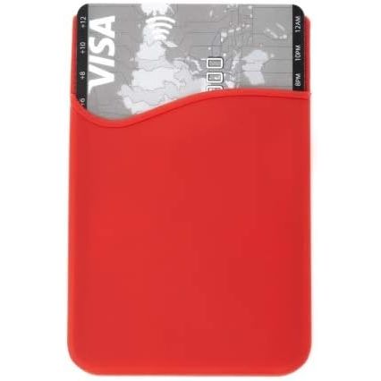 Rote Silikonhülle Kartenetui Für Smartphone Mit 10 Kartenhaltern Und Schnellem Zugriff