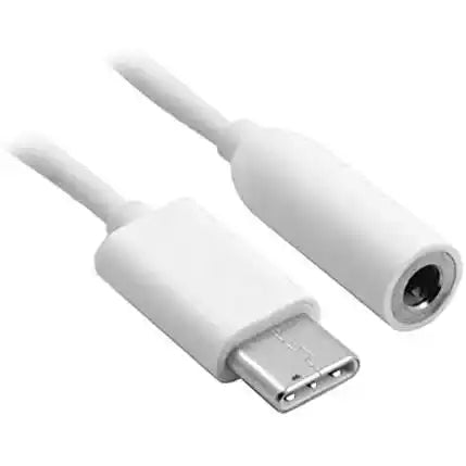 USB-C Audio Adapter 3,5 Mm Klinke Auf USB-C Stecker Weiß Für Smartphone Tablet Laptop