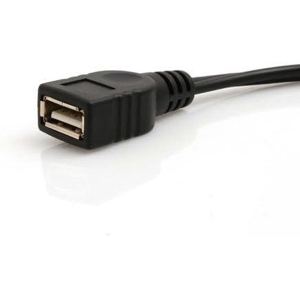 SYSTEM-S USB 2.0 Y Kabel 12 cm Typ A Buchse zu Micro Stecker + Buchse Adapter in Schwarz