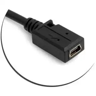 SYSTEM-S Mini USB 90° rechts gewinkelt Winkelstecker auf Mini USB Buchse Kabel Datenkabel Ladekabel 27 cm