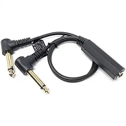 Audio Y Kabel 22 Cm 6,35 Mm Stereo Adapter Schwarz Mit 2x Klinke Stecker Zu Buchse