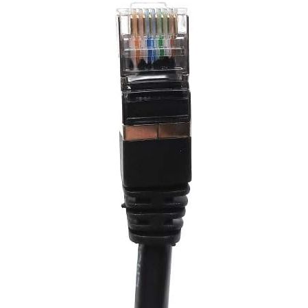 SYSTEM-S LAN Kabel 0,5 m RJ45 Stecker Ethernetkabel Netzwerkkabel Winkel in Schwarz