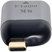 Mini DisplayPort Adapter Buchse Zu USB 3,1 Typ C Stecker Kabel Grau Mit 8K Auflösung Bei 60 Hz