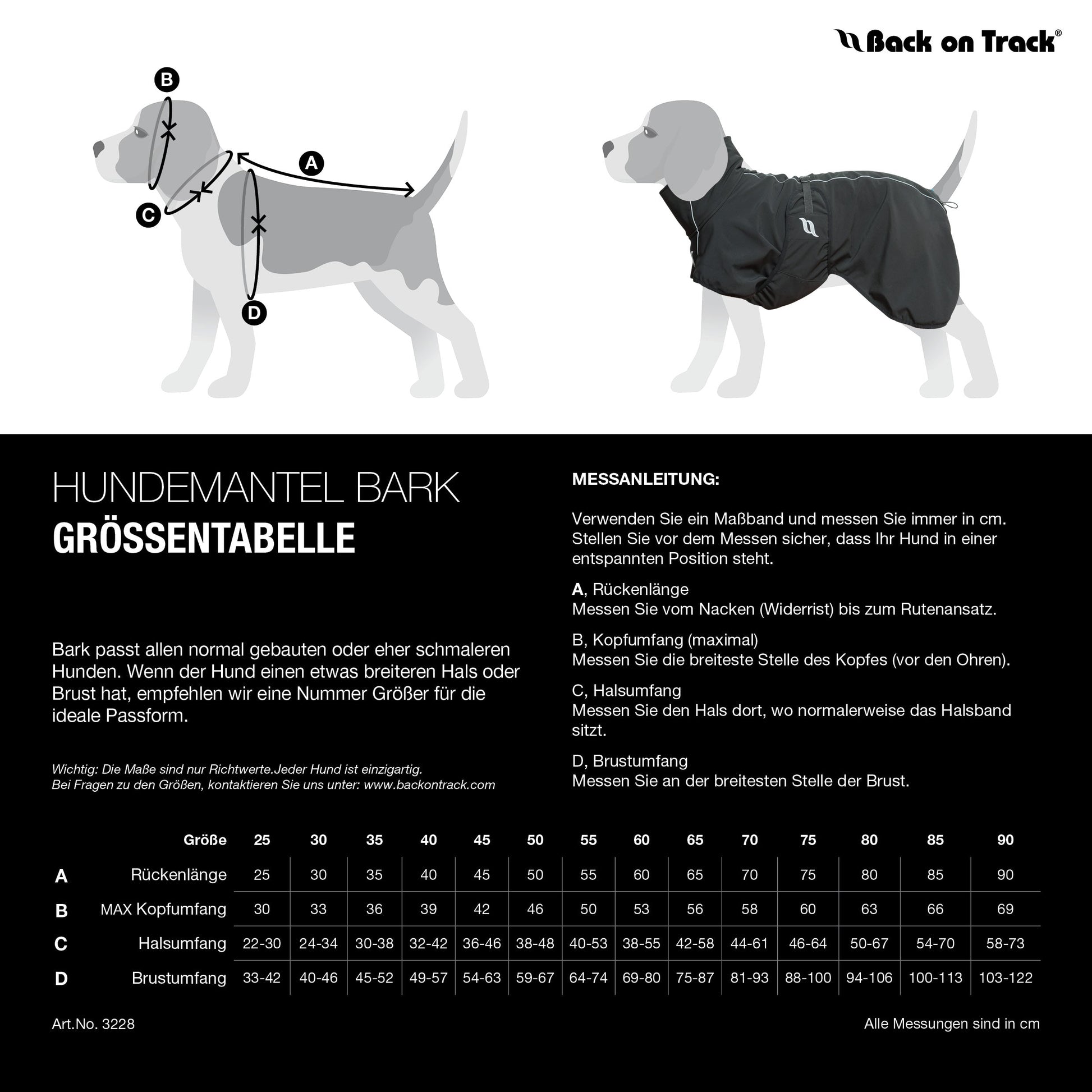 "Bark" Allround Hundemantel - Schwarz